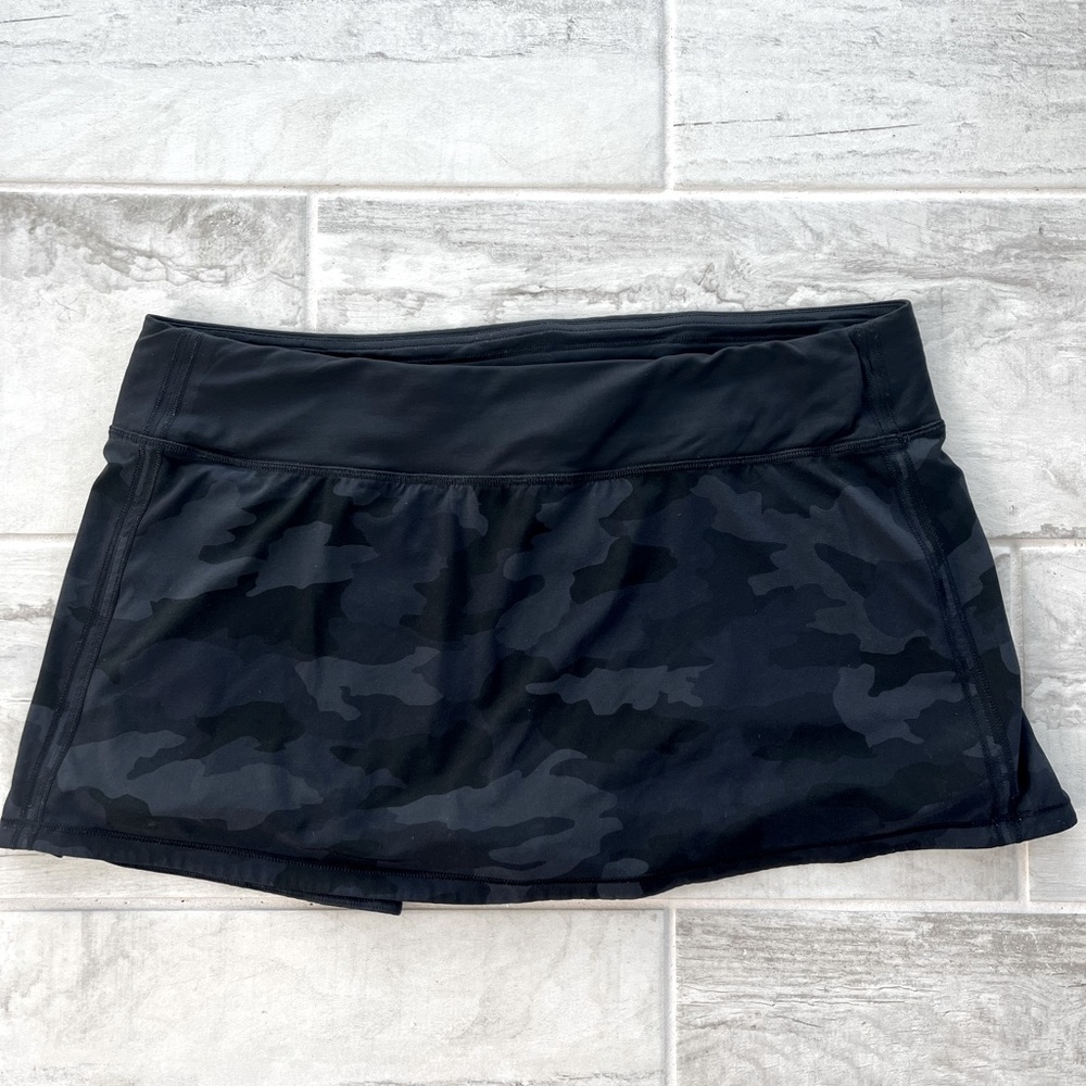 Lululemon Pace Rival Mid-Rise Skirt 365 Camo Deep Coal